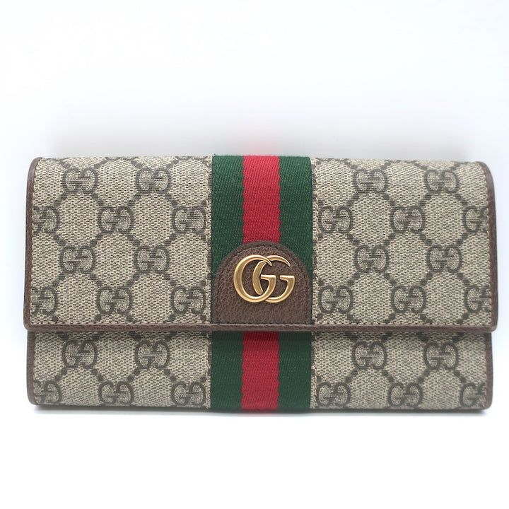 Gucci x Disney Three Little Pigs Ophidia GG Supreme Continental Wallet Beige