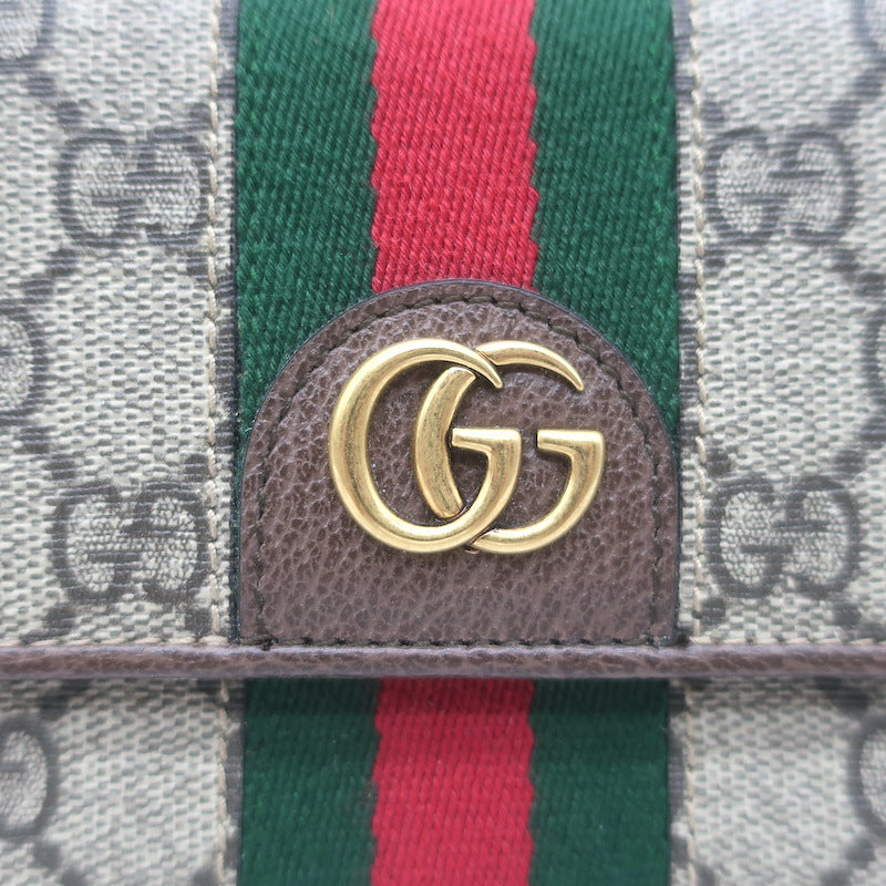Gucci x Disney Three Little Pigs Ophidia GG Supreme Continental Wallet Beige