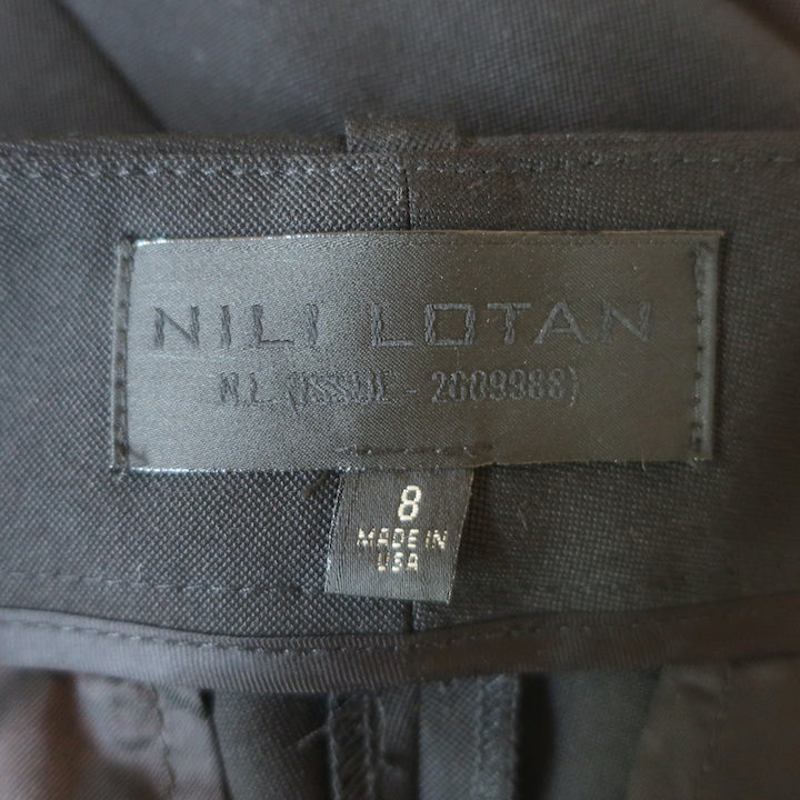 Nili Lotan Corette Virgin Wool Flared Trousers Black Size 8