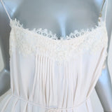 Zimmermann Wide Leg Jumpsuit Ivory Lace-Trimmed Crepe Size 3