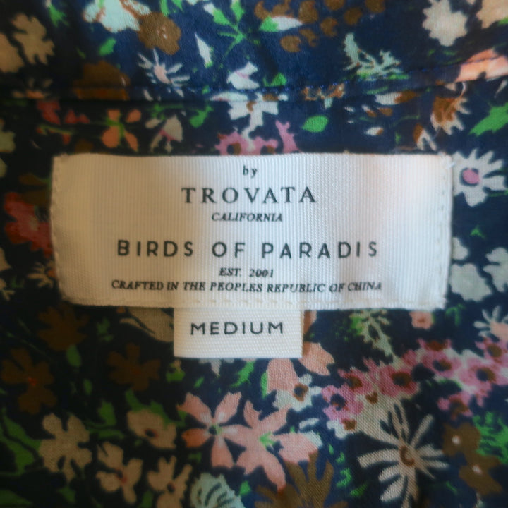 Trovata Birds Of Paradis Brett Flutter Sleeve Top Navy Floral Print Size Medium