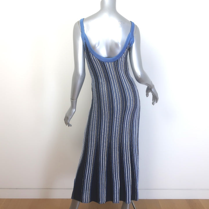 Ramy Brook Paetyn Striped Knit Maxi Dress Blue/Black Cotton-Blend Size Small