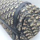 Vintage Christian Dior Small Diorissimo Canvas Boston Bag Navy