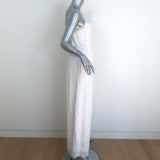 Zimmermann Wide Leg Jumpsuit Ivory Lace-Trimmed Crepe Size 3