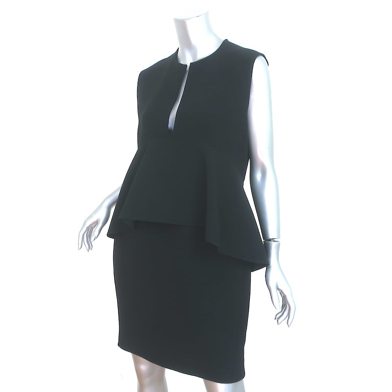 black sleeveless peplum dress Nina Ricci peplum-hem Sleeveless Dress | Black