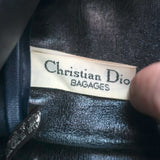Vintage Christian Dior Small Diorissimo Canvas Boston Bag Navy