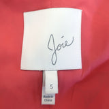 Joie Smoking Jacket Anasophia Salmon Floral Print Silk Size Small Belted Blazer