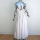 Zimmermann Wide Leg Jumpsuit Ivory Lace-Trimmed Crepe Size 3