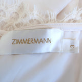 Zimmermann Wide Leg Jumpsuit Ivory Lace-Trimmed Crepe Size 3