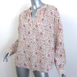 Xirena Romi Blouse Cream Floral Print Cotton Small Long Sleeve Top