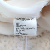 Zimmermann Wide Leg Jumpsuit Ivory Lace-Trimmed Crepe Size 3