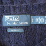Polo Ralph Lauren The Iconic Cable Knit Cashmere Sweater Navy Size Large