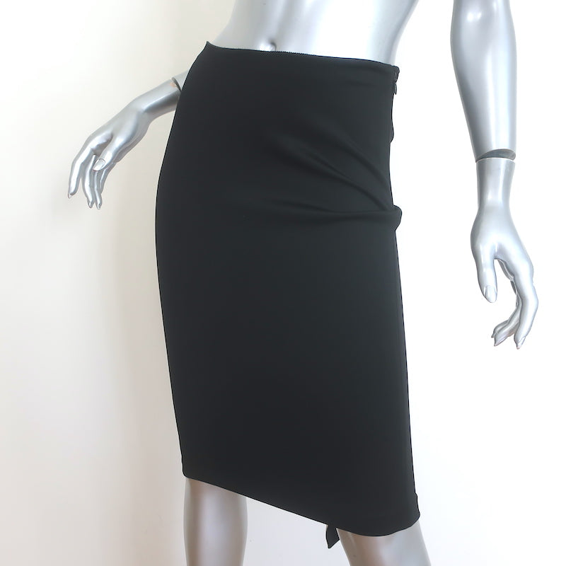 Givenchy Draped-Back Pencil Skirt Black Stretch Jersey Size 40
