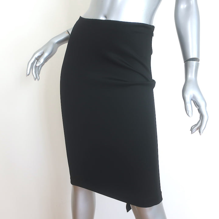 Givenchy Draped-Back Pencil Skirt Black Stretch Jersey Size 40