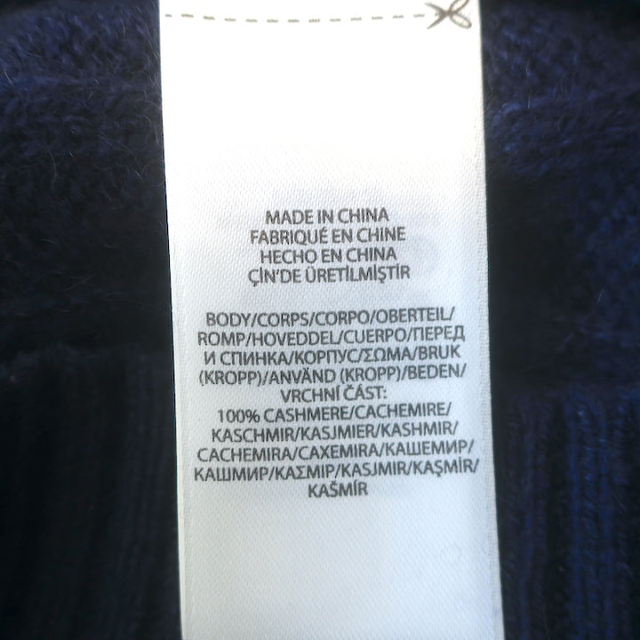 Polo Ralph Lauren The Iconic Cable Knit Cashmere Sweater Navy Size Large