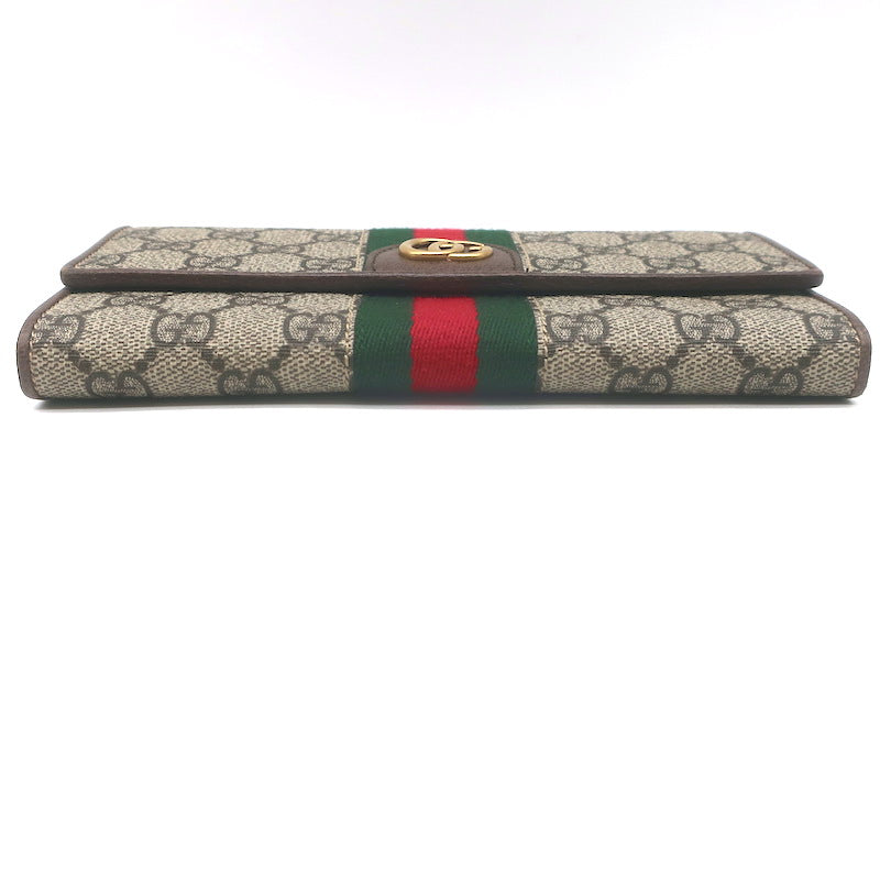 Gucci x Disney Three Little Pigs Ophidia GG Supreme Continental Wallet Beige