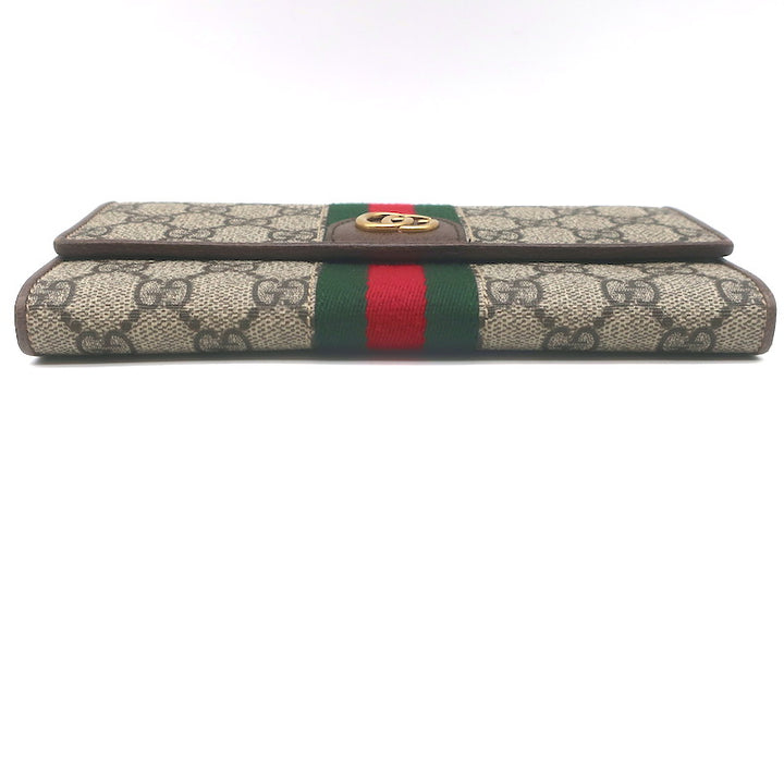 Gucci x Disney Three Little Pigs Ophidia GG Supreme Continental Wallet Beige