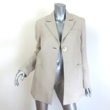 GANNI Oversized Linen Blazer Beige Size 32 One-Button Jacket