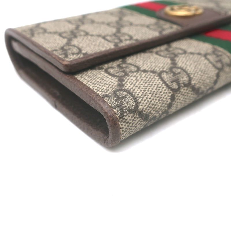 Gucci x Disney Three Little Pigs Ophidia GG Supreme Continental Wallet Beige