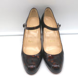 Christian Louboutin Eventa Mary Jane Pumps Tortoise Print Patent Leather Size 37
