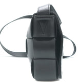 Bottega Veneta Cassette Shoulder Bag Black Intrecciato Leather Crossbody