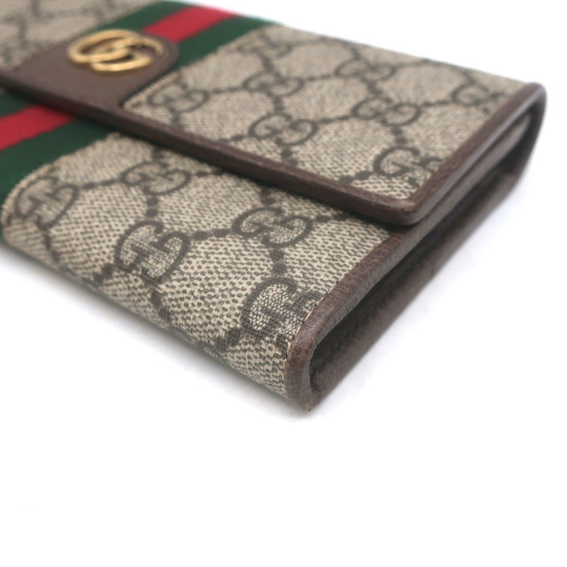 Gucci x Disney Three Little Pigs Ophidia GG Supreme Continental Wallet Beige