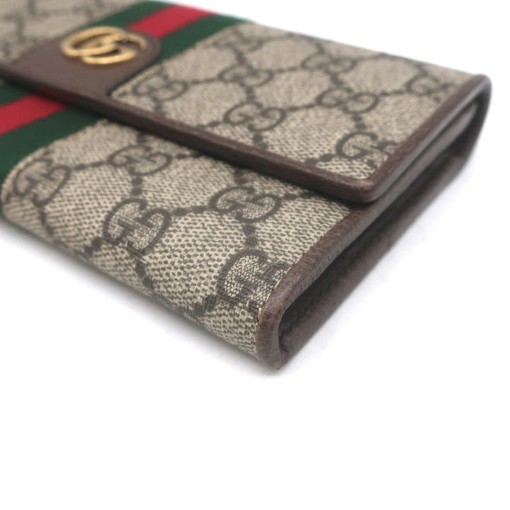 Gucci x Disney Three Little Pigs Ophidia GG Supreme Continental Wallet Beige
