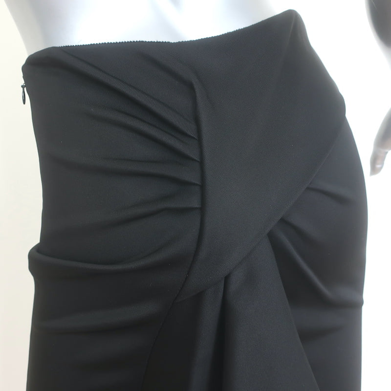 Givenchy Draped-Back Pencil Skirt Black Stretch Jersey Size 40
