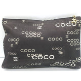 Chanel 2002 Coco Print Canvas Small Wristlet Clutch Black