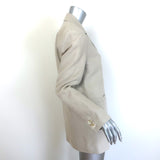 GANNI Oversized Linen Blazer Beige Size 32 One-Button Jacket