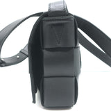 Bottega Veneta Cassette Shoulder Bag Black Intrecciato Leather Crossbody
