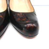 Christian Louboutin Eventa Mary Jane Pumps Tortoise Print Patent Leather Size 37