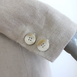 GANNI Oversized Linen Blazer Beige Size 32 One-Button Jacket