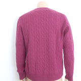 Brooks Brothers Cashmere Cable Knit Crewneck Sweater Cranberry Size Large NEW
