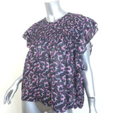 Isabel Marant Etoile Ilayona Blouse Printed Cotton Size 40 Flutter Sleeve Top