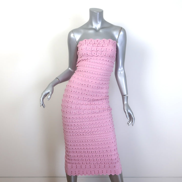LoveShackFancy Eclipse Rhinestone Bandage Dress Pink Size Extra Small NEW