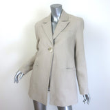 GANNI Oversized Linen Blazer Beige Size 32 One-Button Jacket
