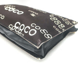 Chanel 2002 Coco Print Canvas Small Wristlet Clutch Black