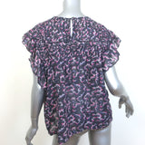 Isabel Marant Etoile Ilayona Blouse Printed Cotton Size 40 Flutter Sleeve Top