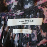 Isabel Marant Etoile Ilayona Blouse Printed Cotton Size 40 Flutter Sleeve Top