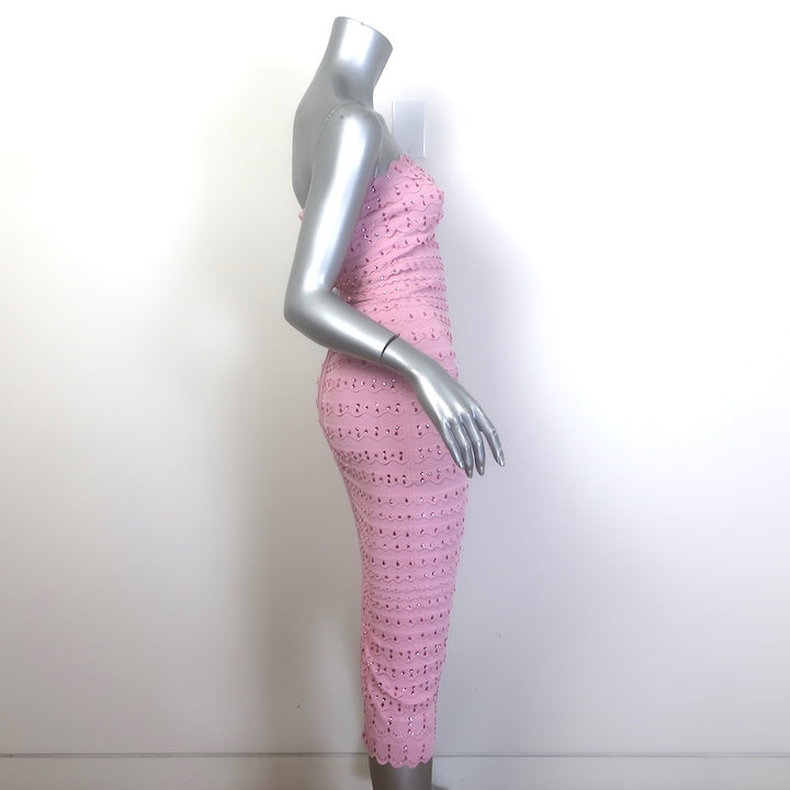 LoveShackFancy Eclipse Rhinestone Bandage Dress Pink Size Extra Small NEW