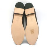 Chanel 25A CC Cap Toe Suede Ballet Flats Dark Khaki Green Size 39C NEW