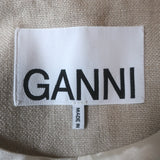 GANNI Oversized Linen Blazer Beige Size 32 One-Button Jacket
