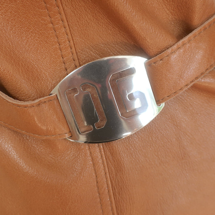Dolce &amp; Gabbana Belted Leather Coat Brown Lambskin Size 42