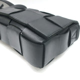 Bottega Veneta Cassette Shoulder Bag Black Intrecciato Leather Crossbody