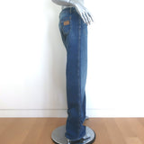 Chloe Mid-Rise Wide Leg Jeans Classic Blue Denim Size 38