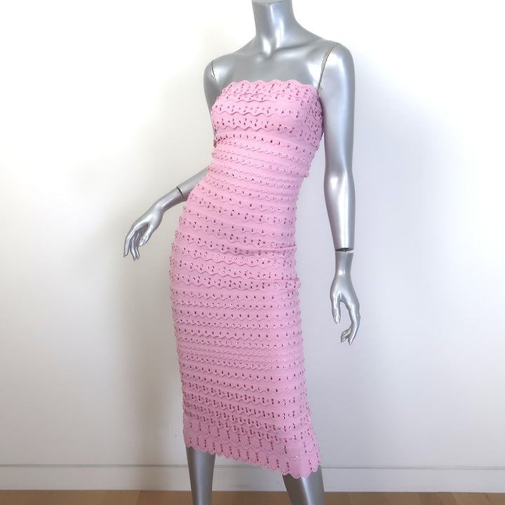 LoveShackFancy Eclipse Rhinestone Bandage Dress Pink Size Extra Small NEW