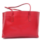 Prada Tie Closure Tote Red Leather Large Shoulder Bag