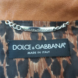 Dolce & Gabbana Belted Leather Coat Brown Lambskin Size 42
