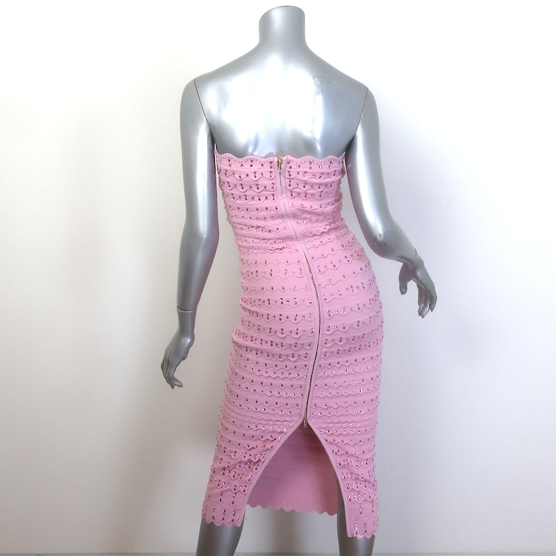 LoveShackFancy Eclipse Rhinestone Bandage Dress Pink Size Extra Small NEW